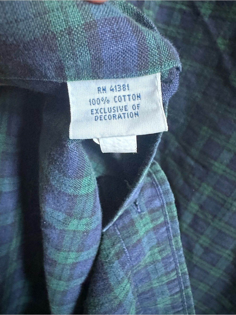Ralph Lauren 3XLT Blackwatch Plaid Button Down Shirt Green Blue Cotton Tall - Picture 7 of 10